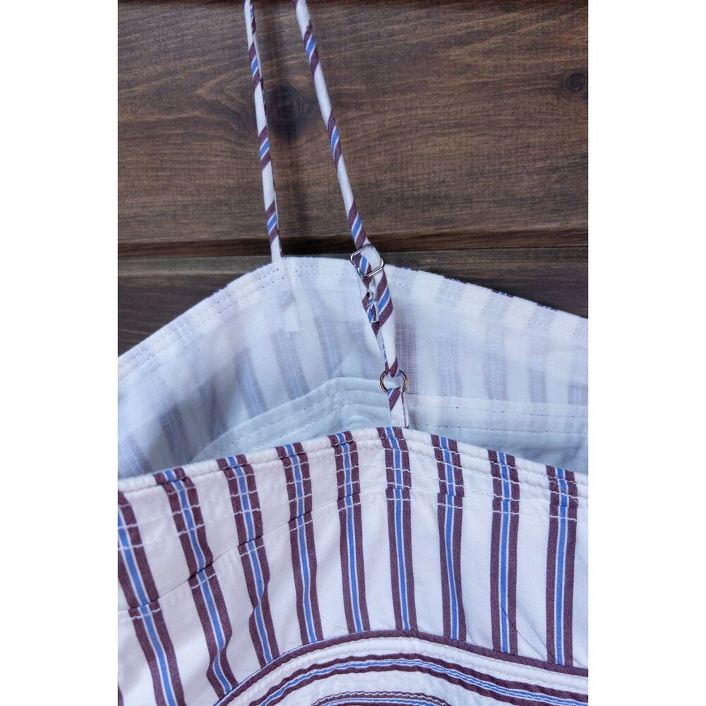 J.Crew Empire Waist Dress Striped Cotton Poplin Midi 12P Large MSRP $168 - Picture 8 of 10